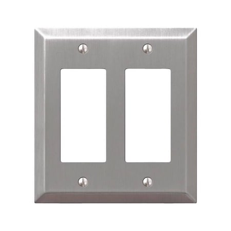 Betterbattery Century 2-Rocker Wall Plate, 2 Gang, Brushed Nickel BE1611206